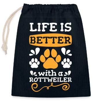 Rottweiler Frauchen Hundeliebe - Verschließbarer Geschenkbeutel aus Baumwolle (25x30cm) - Navy - Vorne