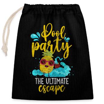 Pool Diving Recreation Water - Closable cotton gift bag (25x30cm) - black - Front