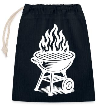 Grill Fire Grilling - Closable cotton gift bag (25x30cm) - navy - Front