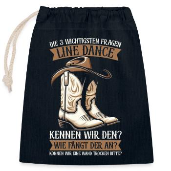 Danse en ligne Cowboy Danseuse en ligne Danse en ligne - Sac cadeau en coton avec cordon (25 x 30 cm) - bleu marine - Devant