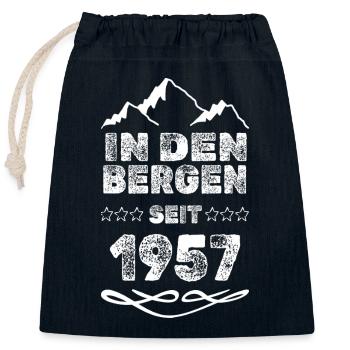 1957 1957 - Sac cadeau en coton avec cordon (25 x 30 cm) - bleu marine - Devant