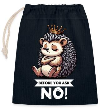 Before You Ask Hedgehog Hedgehog Lover Hedgehog Stinger - Closable cotton gift bag (25x30cm) - navy - Front