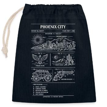 Plan directeur de la ville de Phoenix - Sac cadeau en coton avec cordon (25 x 30 cm) - bleu marine - Devant