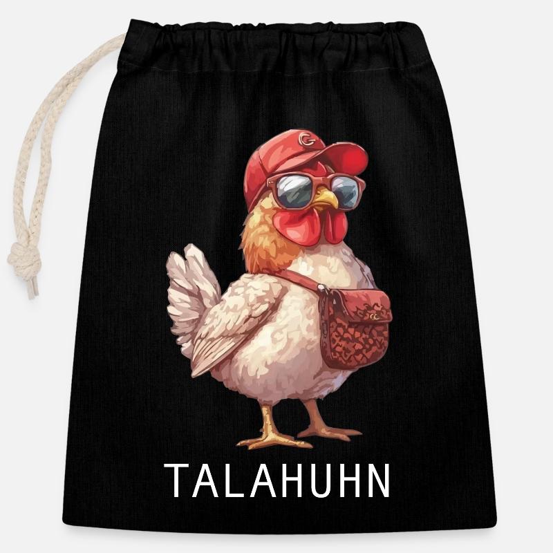 Sunglasses Chicken Road Trip | Talahon, Cap - Closable cotton gift bag (25x30cm) - black