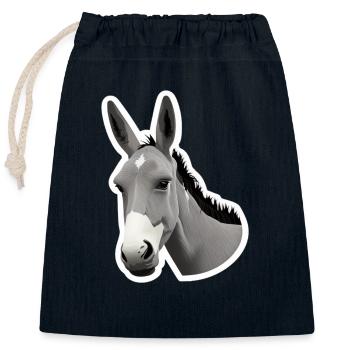 Donkey Keyboard Adventure - Closable cotton gift bag (25x30cm) - navy - Front