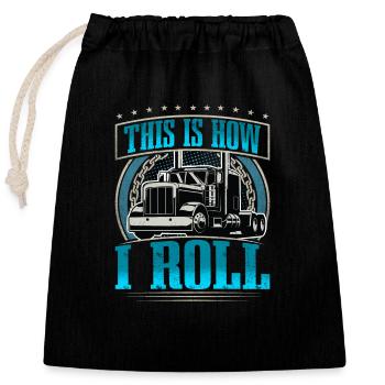 Truck Driver - Closable cotton gift bag (25x30cm) - black - Front