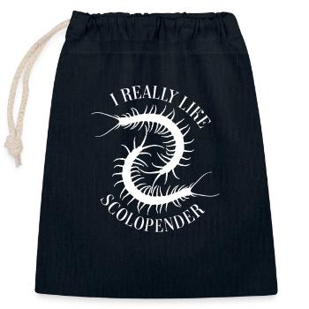 J’aime les arthropodes Skolopender - Sac cadeau en coton avec cordon (25 x 30 cm) - bleu marine - Devant