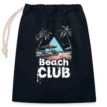 Strandclub-Paradies - Verschließbarer Geschenkbeutel aus Baumwolle (25x30cm) - Navy - Vorne