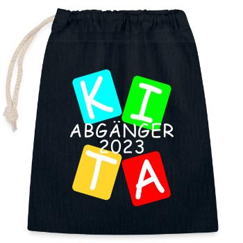 Kita Abgänger 2023 - Verschließbarer Geschenkbeutel aus Baumwolle (25x30cm) - Navy - Vorne