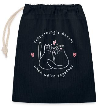 EVERYTHINGS BETTER - Verschließbarer Geschenkbeutel aus Baumwolle (25x30cm) - Navy - Vorne