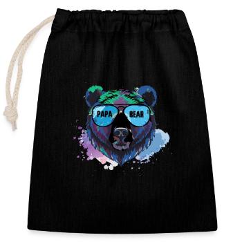 Dad, Bear, Graffiti, Painting, Colorful, Illustration - Closable cotton gift bag (25x30cm) - black - Front