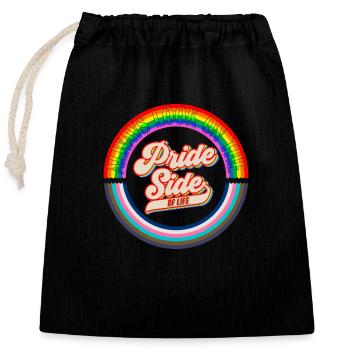 Toujours regarder du côté de la fierté - LGBT - Sac cadeau en coton avec cordon (25 x 30 cm) - noir - Devant