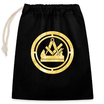 Schreiner Tischler Zunft Logo Wappen Gold - Verschließbarer Geschenkbeutel aus Baumwolle (25x30cm) - Schwarz - Vorne