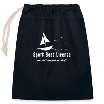 sport boat license drift - Closable cotton gift bag (25x30cm) - navy - Front