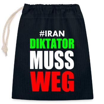 diktator muss weg iran - Verschließbarer Geschenkbeutel aus Baumwolle (25x30cm) - Navy - Vorne