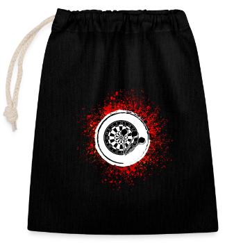 Darts Sport Symbol - Closable cotton gift bag (25x30cm) - black - Front