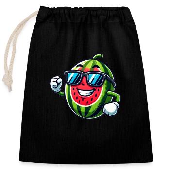 Cool pastèque Lunettes de soleil d’été Fruité - Sac cadeau en coton avec cordon (25 x 30 cm) - noir - Devant
