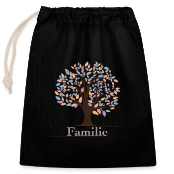 Arbre généalogique - Sac cadeau en coton avec cordon (25 x 30 cm) - noir - Devant