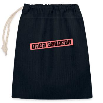 100% CHIANTE. HUMOUR. CHIANTE. ÉNERVANTE - Sac cadeau en coton avec cordon (25 x 30 cm) - bleu marine - Devant