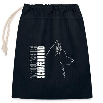 Altdeutscher Schäferhund Profil Hunde Wilsigns - Verschließbarer Geschenkbeutel aus Baumwolle (25x30cm) - Navy - Vorne
