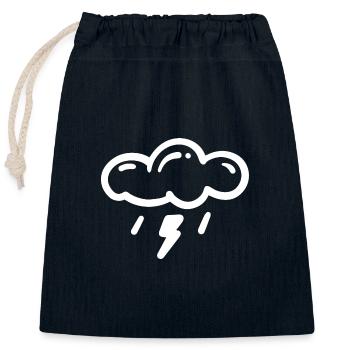 Gewitterwolke - Verschließbarer Geschenkbeutel aus Baumwolle (25x30cm) - Navy - Vorne