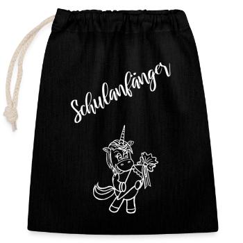 Schulanfänger - Verschließbarer Geschenkbeutel aus Baumwolle (25x30cm) - Schwarz - Vorne