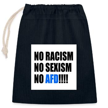 no racism no sexism no afd - Closable cotton gift bag (25x30cm) - navy - Front