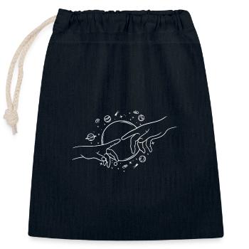 Astrologie Hände Finger berühren - Verschließbarer Geschenkbeutel aus Baumwolle (25x30cm) - Navy - Vorne