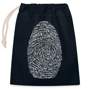 Fingerabdruck - weiss - Kletter T-Shirt - Verschließbarer Geschenkbeutel aus Baumwolle (25x30cm) - Navy - Vorne