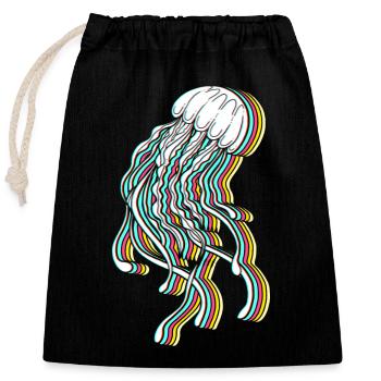 Anniversaire de méduse Enfants - Sac cadeau en coton avec cordon (25 x 30 cm) - noir - Devant