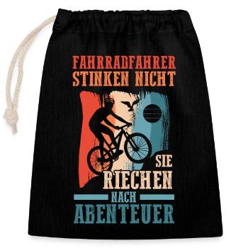 Fahrradfahrer Rad Fahrrad - Verschließbarer Geschenkbeutel aus Baumwolle (25x30cm) - Schwarz - Vorne