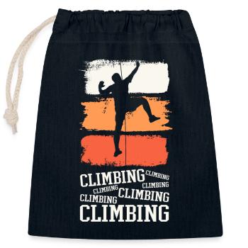 Klettern Kletterer Berge Bergsteigen Sport Natur - Verschließbarer Geschenkbeutel aus Baumwolle (25x30cm) - Navy - Vorne