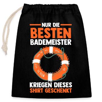 Rettungsschwimmer Bademeister - Verschließbarer Geschenkbeutel aus Baumwolle (25x30cm) - Schwarz - Vorne