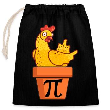 Chicken Pot Pie Funny Math pun Chicken Pot Pi - Closable cotton gift bag (25x30cm) - black - Front