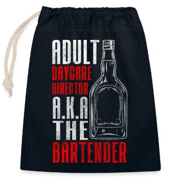Barkeeper Club - Verschließbarer Geschenkbeutel aus Baumwolle (25x30cm) - Navy - Vorne