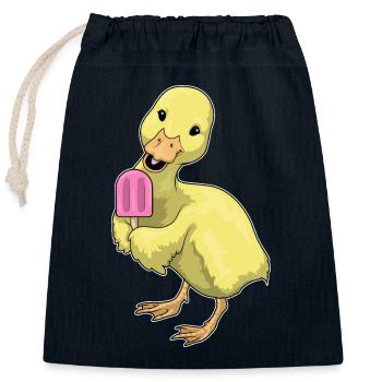 Duck Popsicles - Closable cotton gift bag (25x30cm) - navy - Front