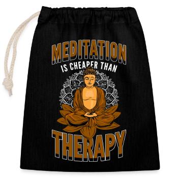 Yoga Frieden Meditieren Achtsamkeit - Verschließbarer Geschenkbeutel aus Baumwolle (25x30cm) - Schwarz - Vorne