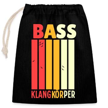 Chor: Bass Klangkörper für Musiker - Verschließbarer Geschenkbeutel aus Baumwolle (25x30cm) - Schwarz - Vorne