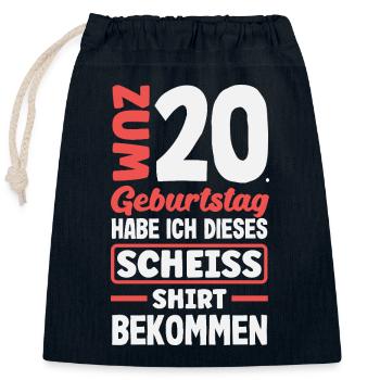 Funny 20th Birthday Gift - Closable cotton gift bag (25x30cm) - navy - Front
