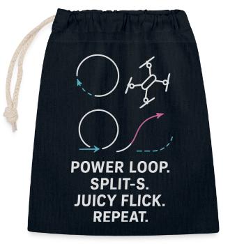 Power Loop Split-S Juicy Flick Repeat - Sac cadeau en coton avec cordon (25 x 30 cm) - bleu marine - Devant