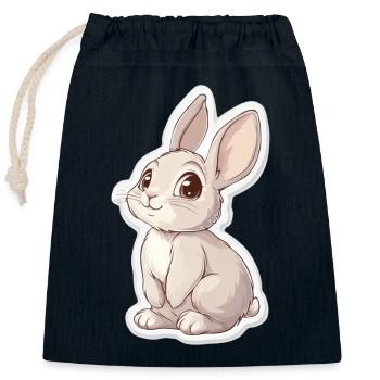 Hare - Closable cotton gift bag (25x30cm) - navy - Front