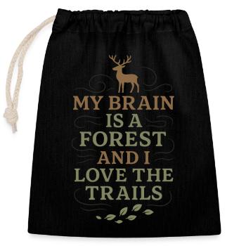 Neurodivergent introvert - Closable cotton gift bag (25x30cm) - black - Front