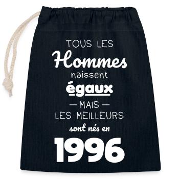 30 years - The best were born in 1996 - Closable cotton gift bag (25x30cm) - navy - Front