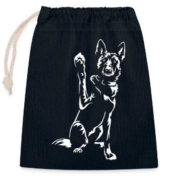 Hollandse Herder "Black Edition" - Verschließbarer Geschenkbeutel aus Baumwolle (25x30cm) - Navy - Vorne