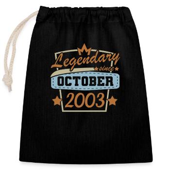 Year 2003 October - Closable cotton gift bag (25x30cm) - black - Front