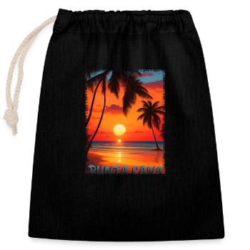 Vacances d’été Punta Cana: Sunset Grunge Style - Sac cadeau en coton avec cordon (25 x 30 cm) - noir - Devant