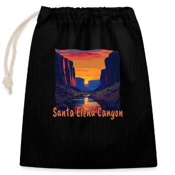 Santa Elena Canyon Texas USA Sunset Colors Design - Closable cotton gift bag (25x30cm) - black - Front