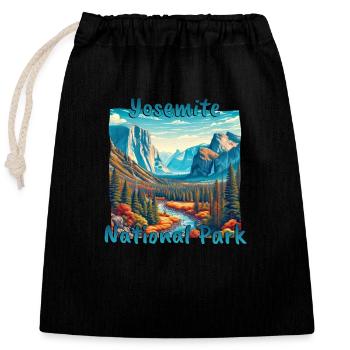 Yosemite : Aventure grunge dans la nature sauvage - Sac cadeau en coton avec cordon (25 x 30 cm) - noir - Devant