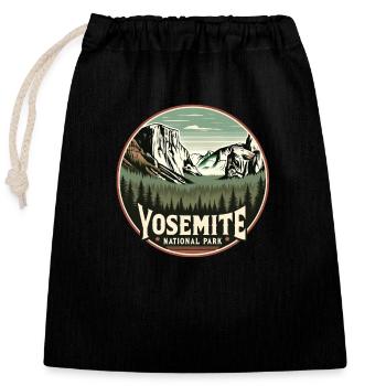 Boucle vintage du parc national de Yosemite - Sac cadeau en coton avec cordon (25 x 30 cm) - noir - Devant