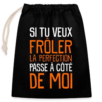 La Perfection - Sac cadeau en coton avec cordon (25 x 30 cm) - noir - Devant